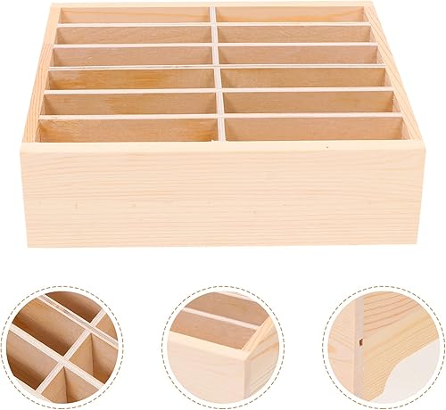 Miniatura 6 de 12- Soporte de madera para teléfono celular, organizador de escritorio para teléfono celular, caja de almacenamiento para la escuela aula oficina
