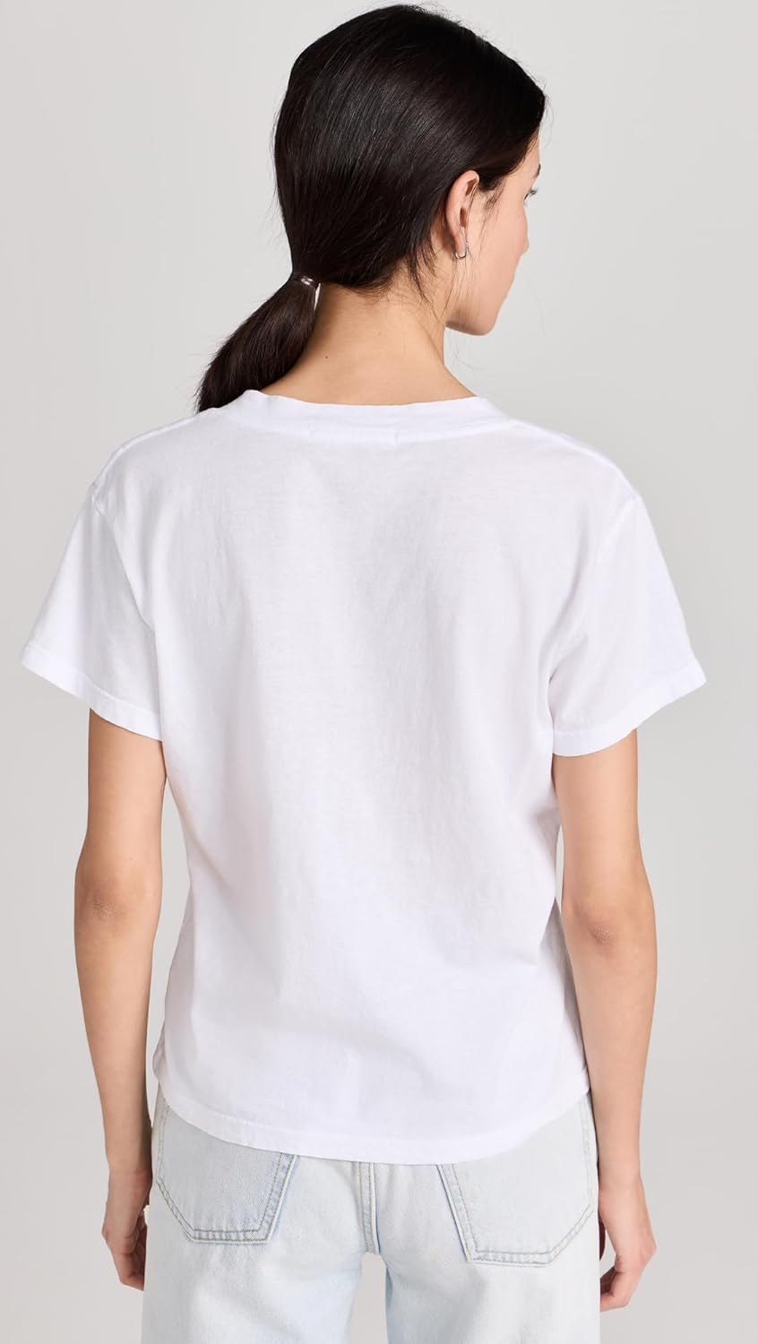 perfectwhitetee Women's Hendrix Cotton Boxy V Neck Tee - Image 3
