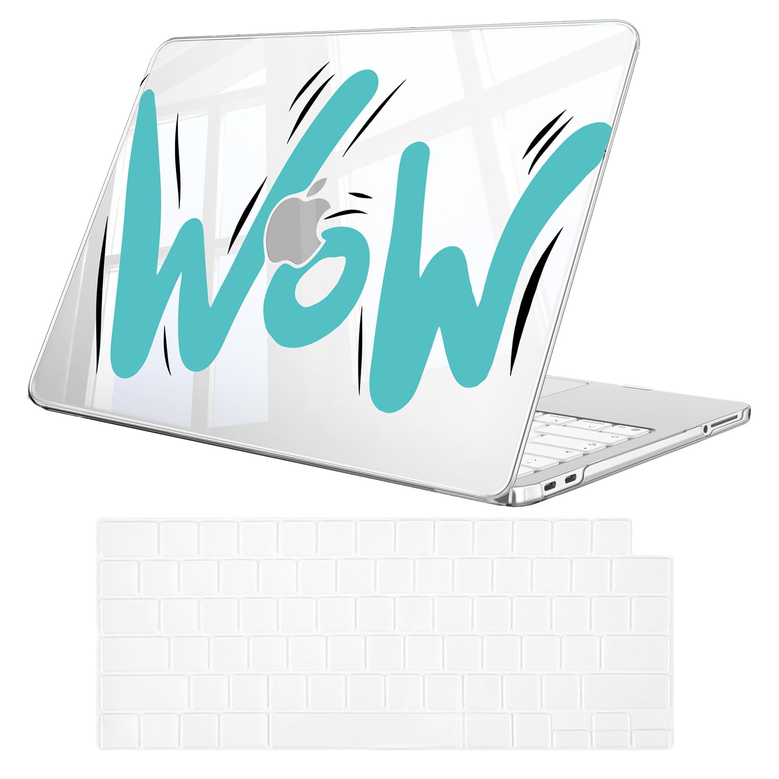 Fintie Funda para MacBook Neo 2026 de 13 Pulgadas (Modelo A3404 con Chip A18 Pro) Funda Protectora Rígida Ultradelgada + Protector de Teclado, Wow