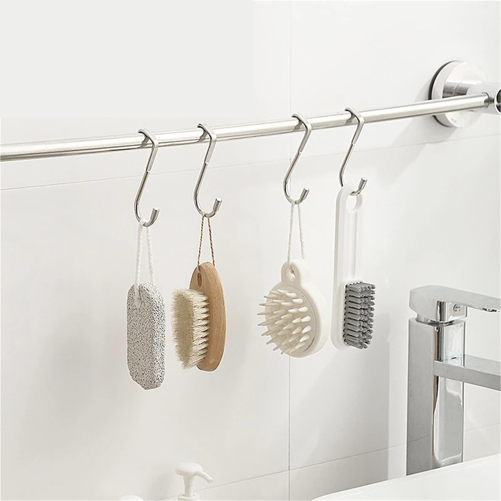 20 ganchos de acero inoxidable en forma S dobles for puerta armario cocina, baño, abrigo, toalla, etc Para puertas