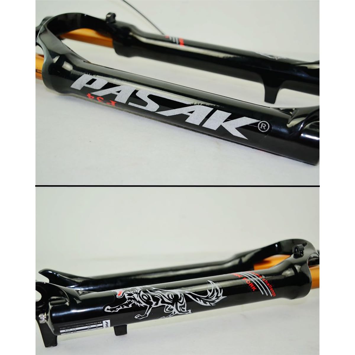 Horquilla de suspensión para Bicicleta de montaña MTB de 27,5 y 29 Pulgadas, Horquilla Delantera para Bicicleta, Tubo cónico de 1-1/8, Recorrido de 120 mm, liberación rápida de 9
