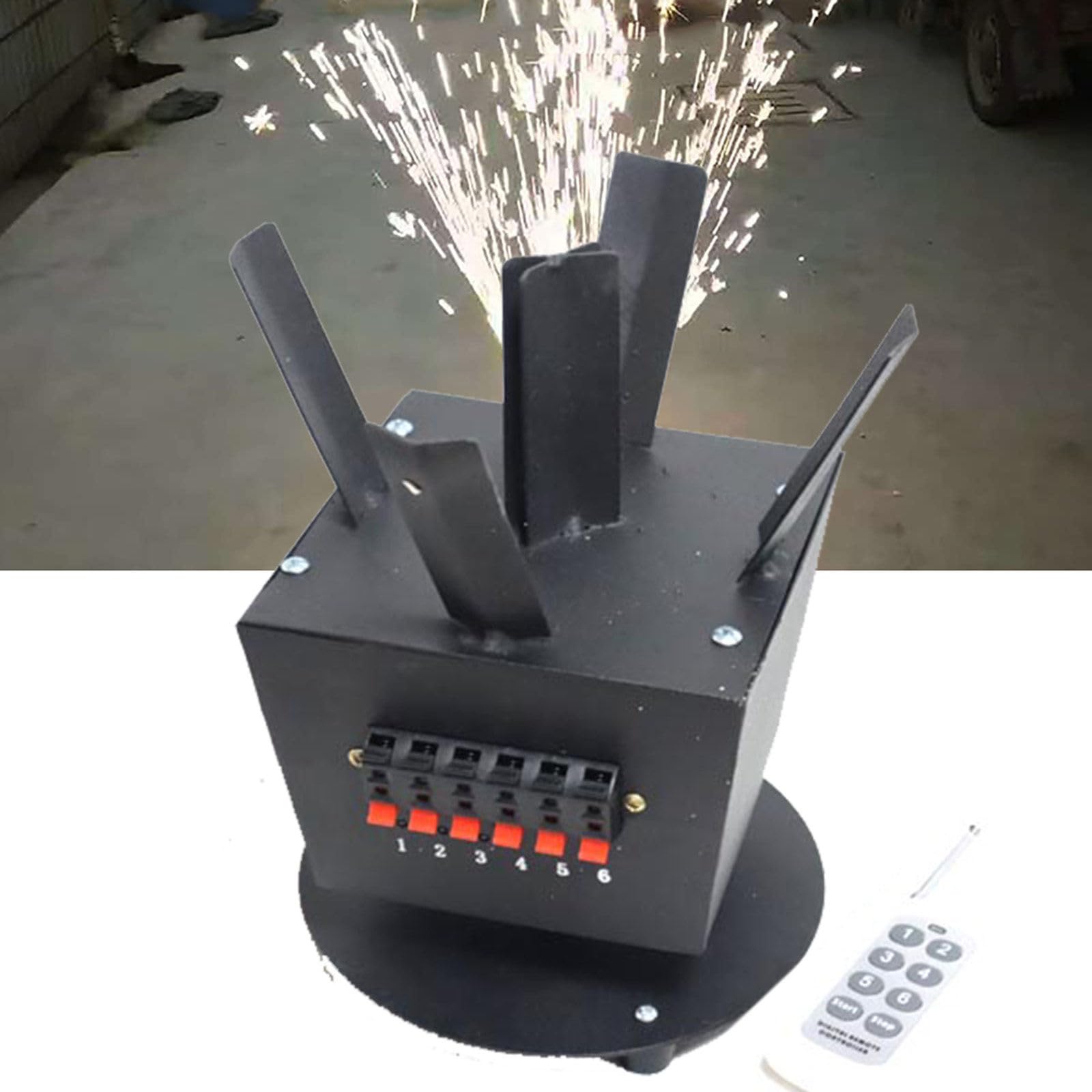 Máquina de Fuente pirotécnica para Escenario, Sistema de Lanzamiento de Fuegos Artificiales, máquina giratoria de Fuegos Artificiales en frío con Control Remoto