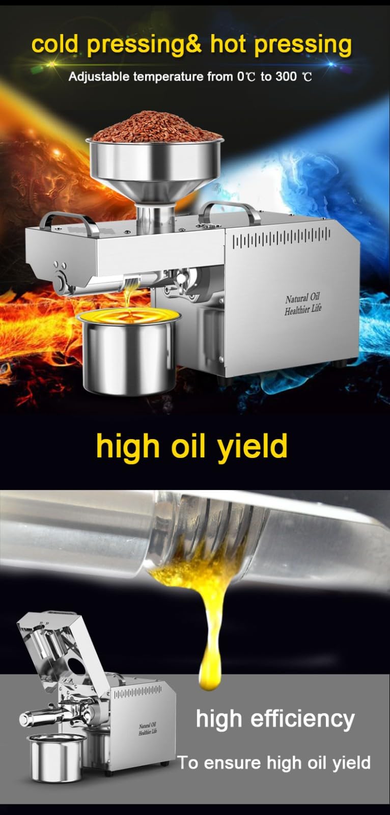 Amazon | 搾油器 油絞り機電動 自動式オイルプレス機 落花生菜種