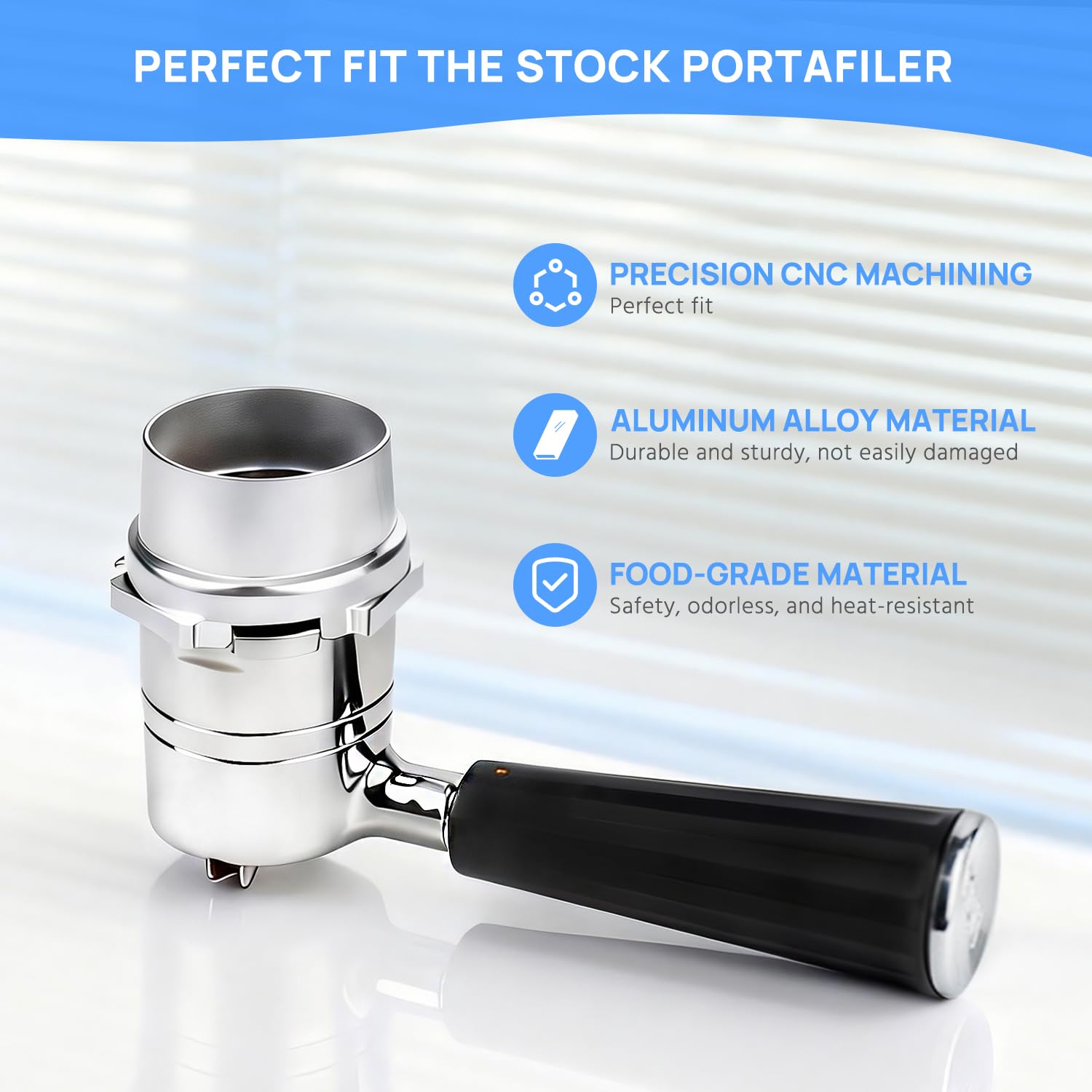 Magnetisch Siebträger Funnel für Ninja Luxe Café Premier Series ES601 | Upgrade Ersatz-Dosiertrichter aus Aluminiumlegierung (Silber)