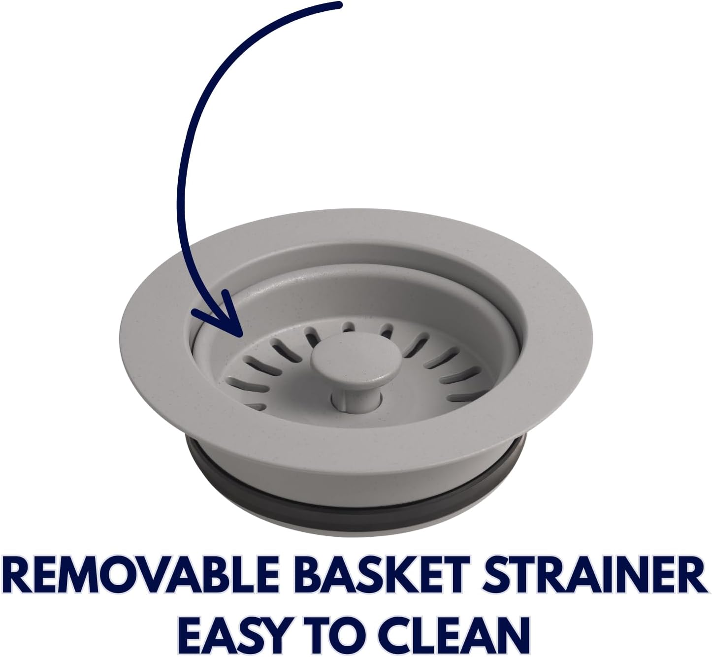 Nantucket Sinks Gray Decorative Trim Ring for Disposal Flange, for Granite Composite Sinks, Made in Italy 3.5DF-GCG