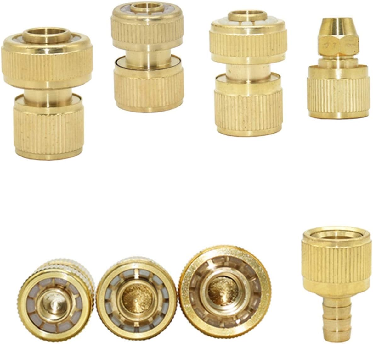 Garden Hose Connection Accessories 5pcs Brass 3/8 1/2 3/4 Inch Hose Quick Coupling Garden 8/11 16mm 20mm 25mm Hose Copper Water Stop Connector Water Gun Accessories (Color : 5I8 x Stop water)