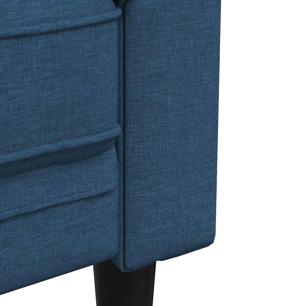 Poltrona Chesterfield in tessuto blu, con imbottitura in schiuma, 78,5 x 74,5 x 74,5 cm, comoda poltrona lounge per soggiorno e camera degli ospiti, per rilassarsi e sedersi
