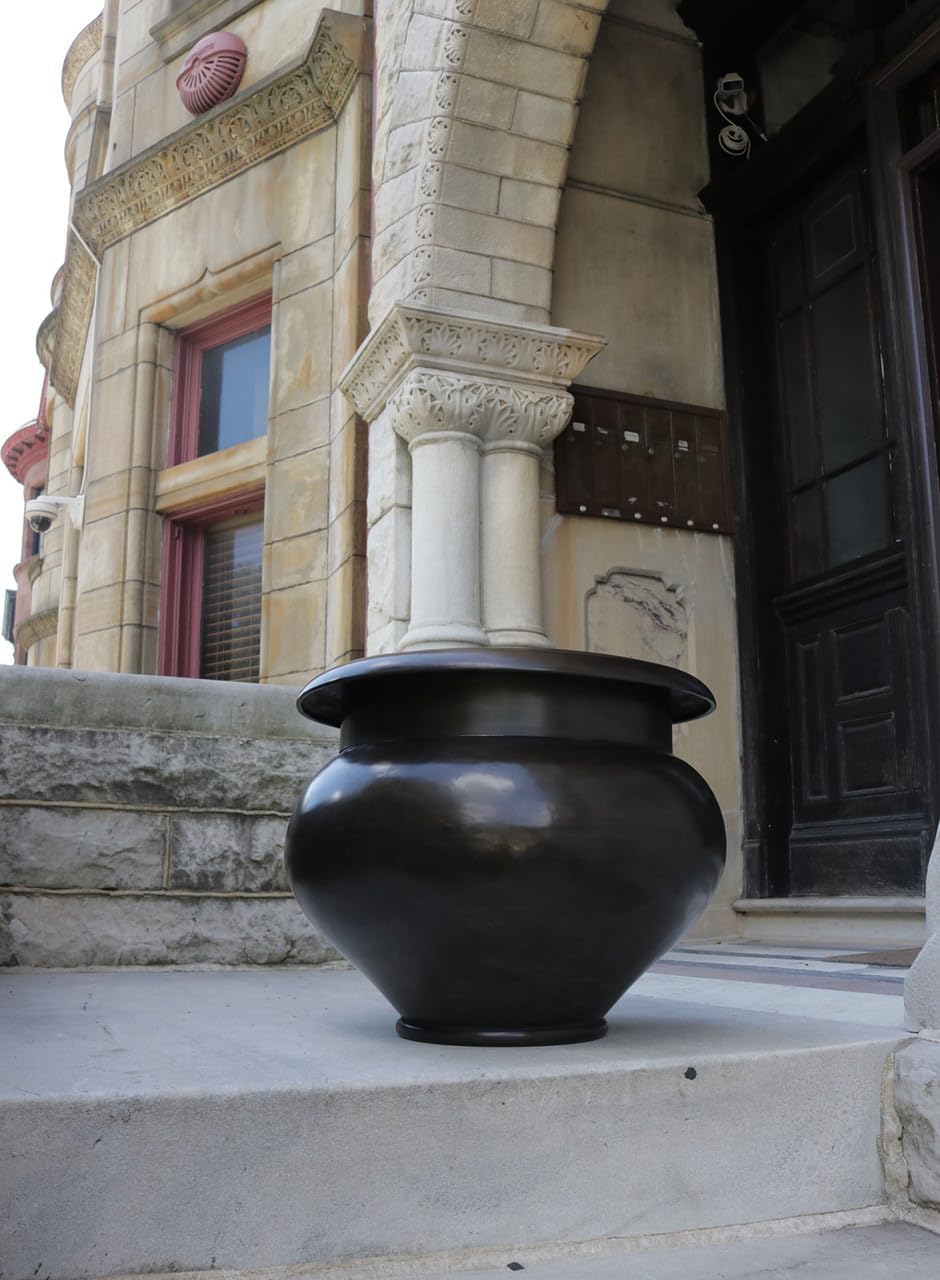 'Arzu' Brass Urn Planter - 12 Inch Diameter - Indoor/Outdoor