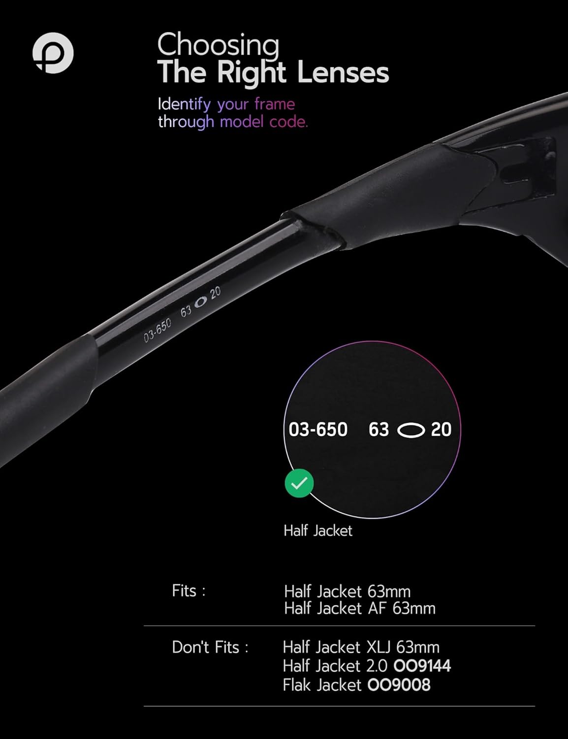 Replacement Lenses & Rubber Kits for Oakley Half Jacket 63mm Sunglass