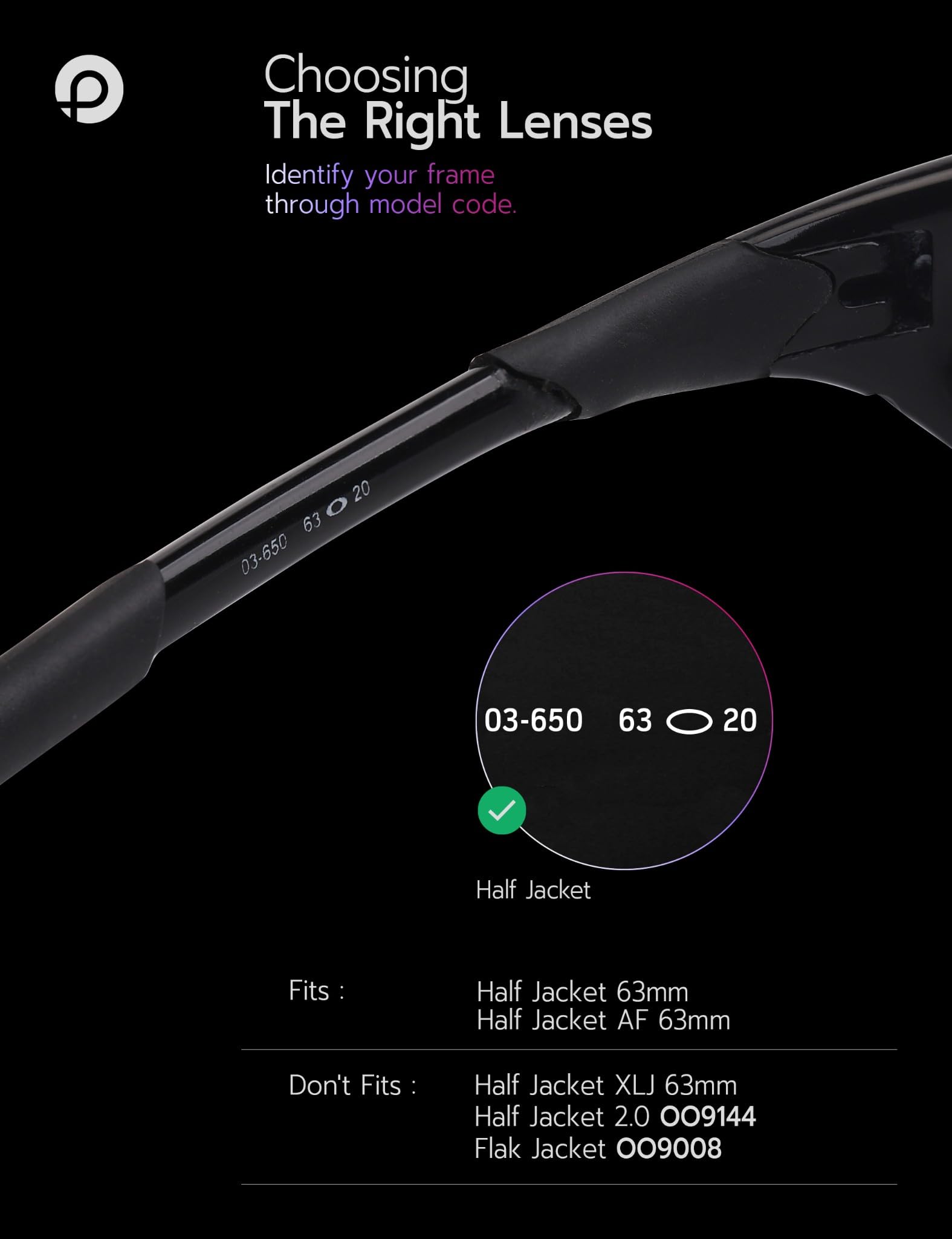 Kit di ricambio per lenti e gomma per Oakley Half Jacket