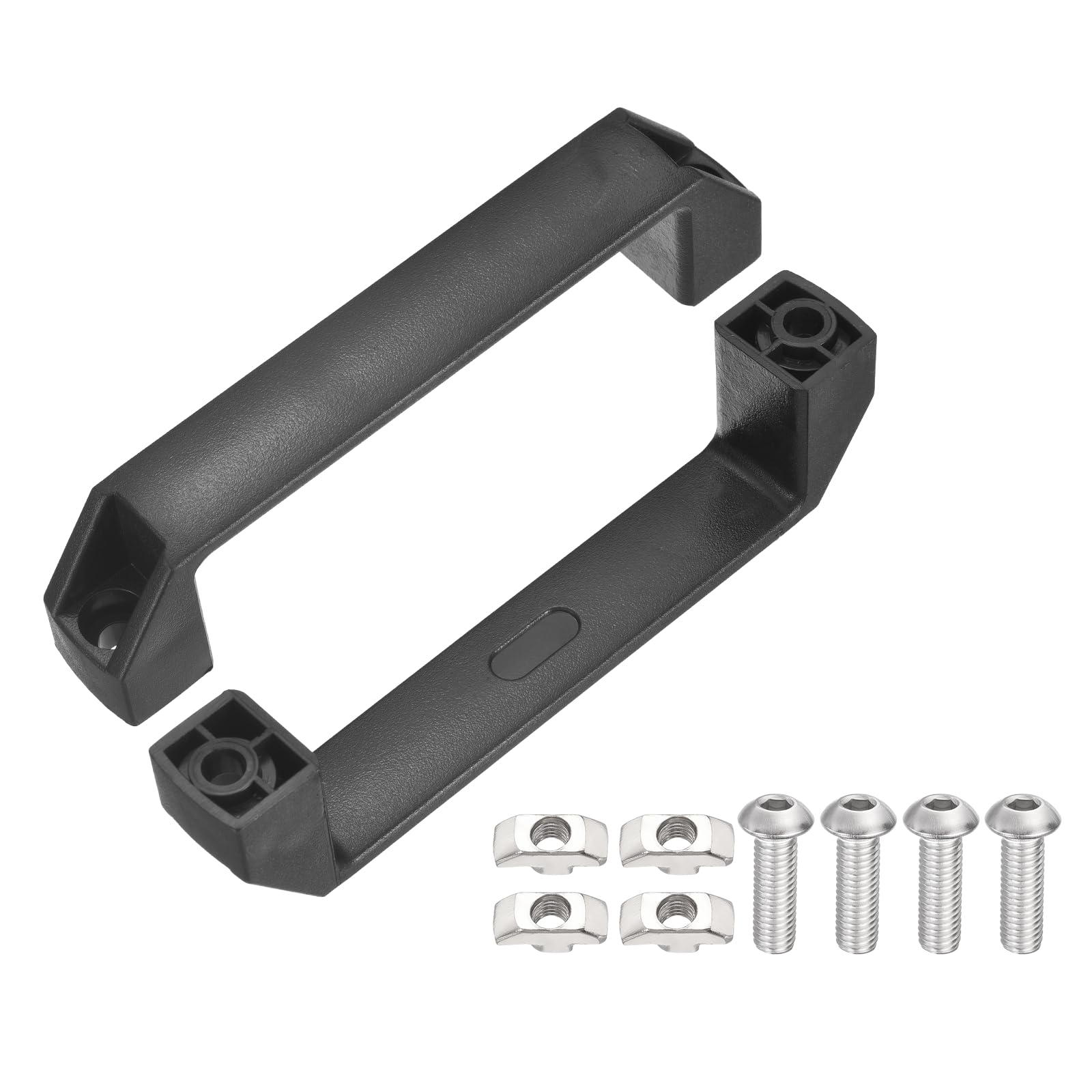 sourcing map 2 Pack Plastic Pull Handles, 6.3 Inch Hole Center Cabinet Handles Rectangular Industrial Handle with Screws Nuts for Luggage Mechanical Equipment Garages Cabinet, Black