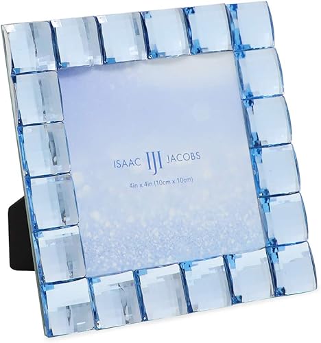 Miniatura 23 de Isaac Jacobs Marco decorativo con joyas brillantes, para exhibición de fotos y decoración del hogar (4x4, Rosado)