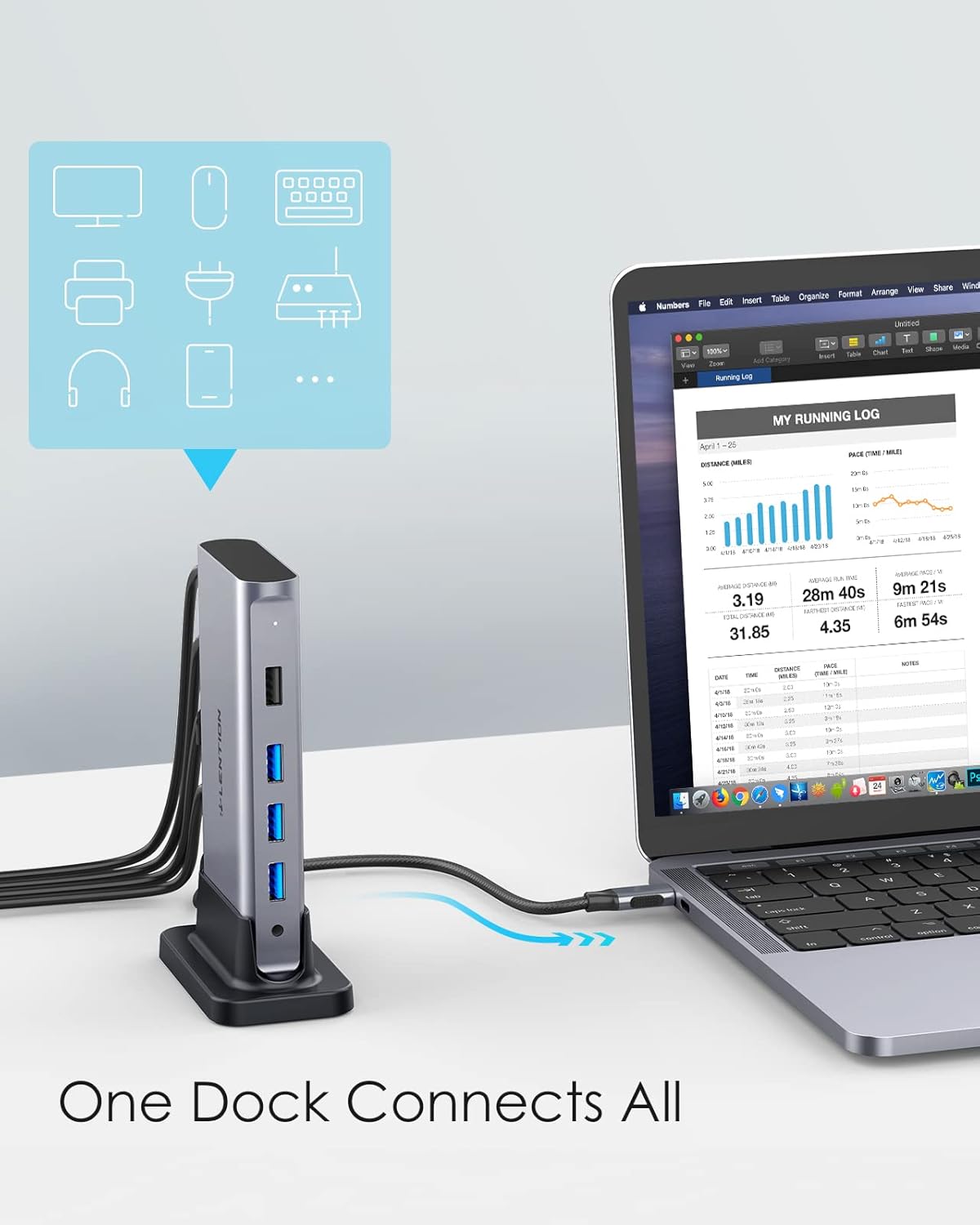 LENTION USB C Docking Station with 100W PD, 4K HDMI, Gigabit Ethernet, USB 3.0/2.0&Aux Adapter for 2023-2016 MacBook Pro/Mac Air/Surface/Steam Deck, More, Stable Driver Certified (CB-D53, Space Gray) : Electronics