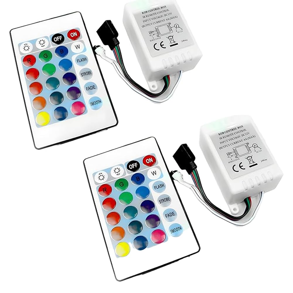 Hexonix 12V DC Mini LED Strip RGB Remote Controller 24-Key RF Wireless Remote For RGB LED Light Strip 2PCS-image-13