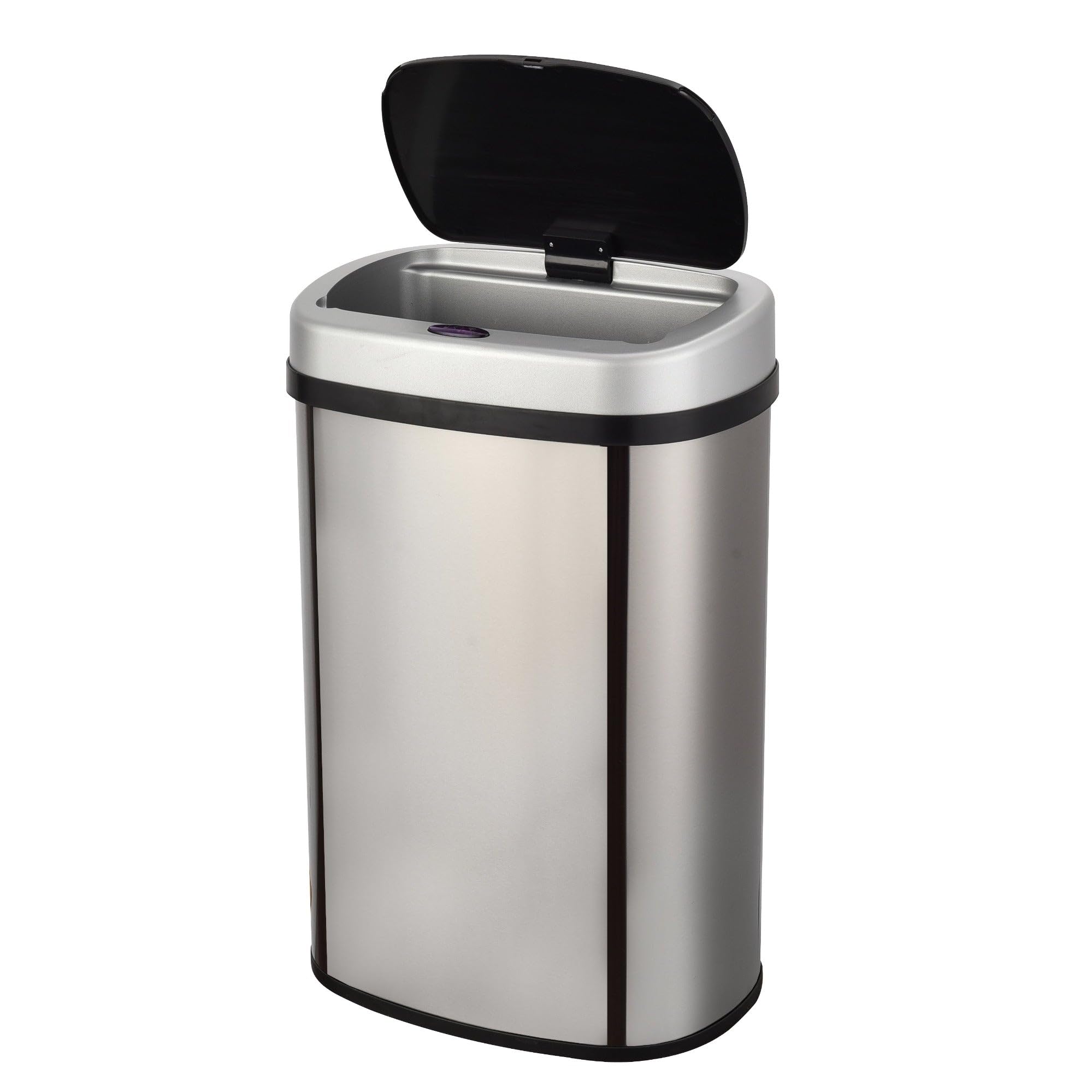 KITCHEN MOVE Poubelle de cuisine automatique 58L MAJESTIC SILVER grande capacité en INOX brossé avec cerclage