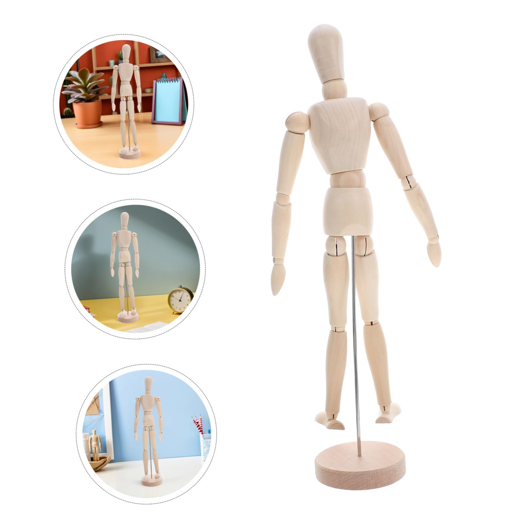 Mannequin Articulé en Bois pour Dessin, Modèle 16 Pouces, Beige