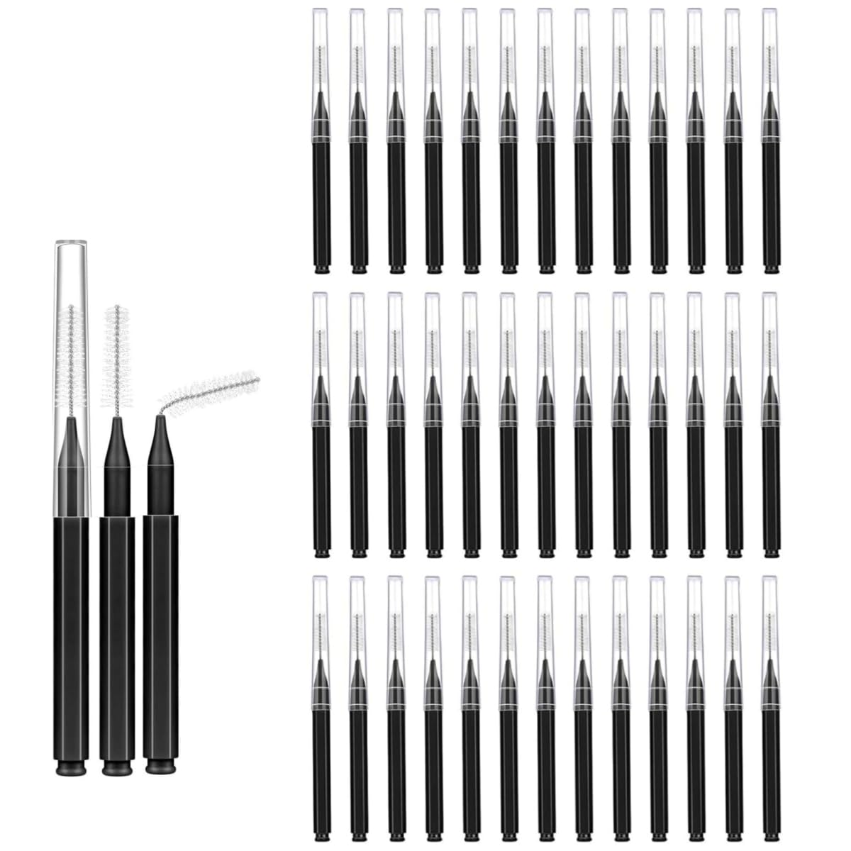 40 Pieces Braces Brush for Cleaner Interdental Brush Toothpick Dental Tooth Flossing Head Oral Dental Hygiene Flosser Toothpick Cleaners Tooth Tool(Black) Interdental Brush-image-15