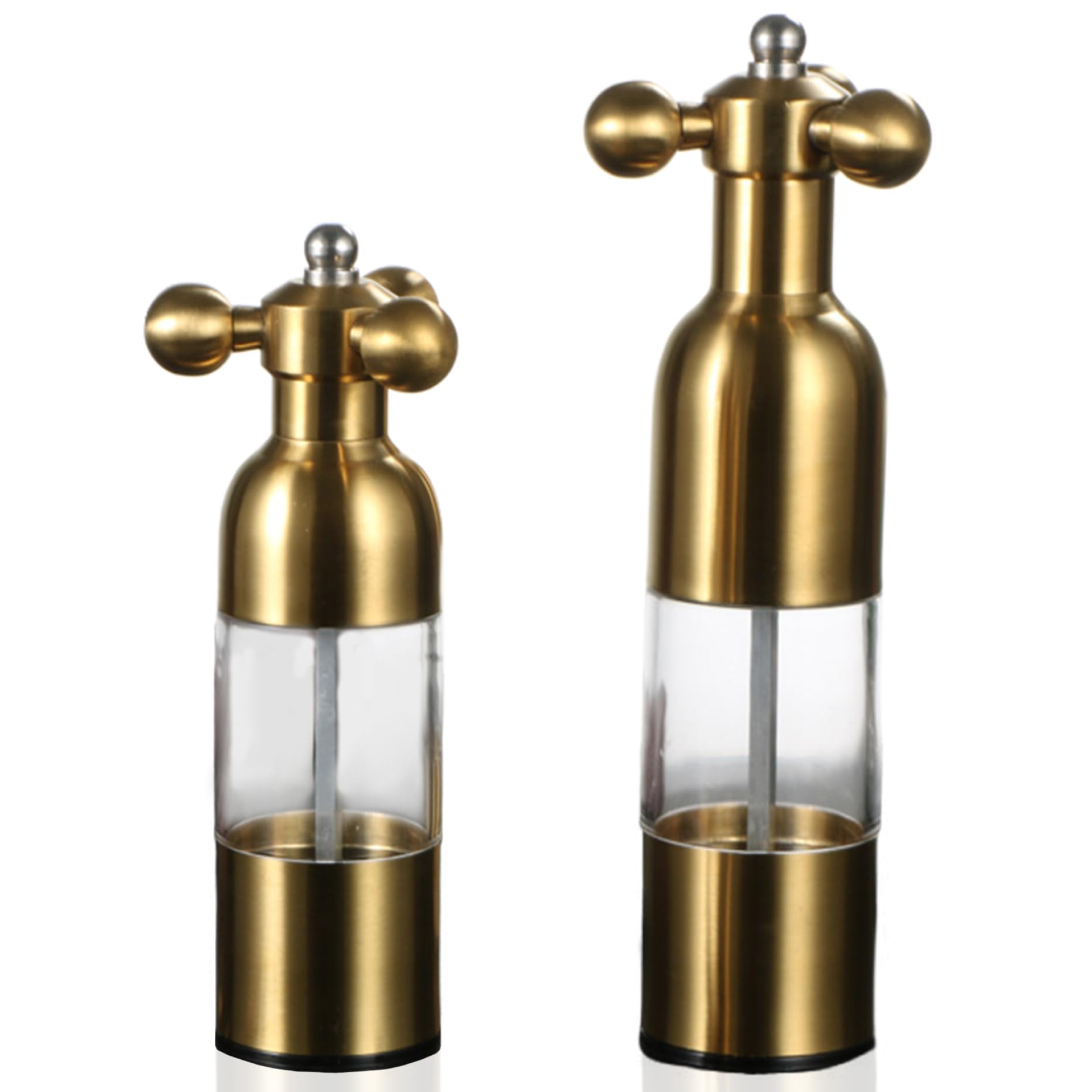 2 Piezas de Mando de Sal y Pimienta Ajustable - Molino Manual con grosería Personalizable, fácil de Usar para cocinas, restaurantes