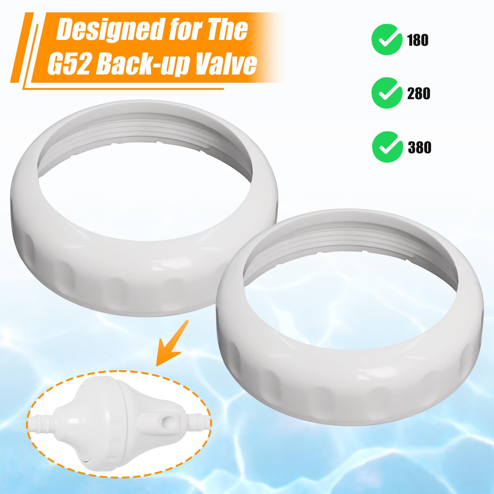 Podoy Lot de 2 bagues de collier compatibles avec Polaris 180 280 380 G52