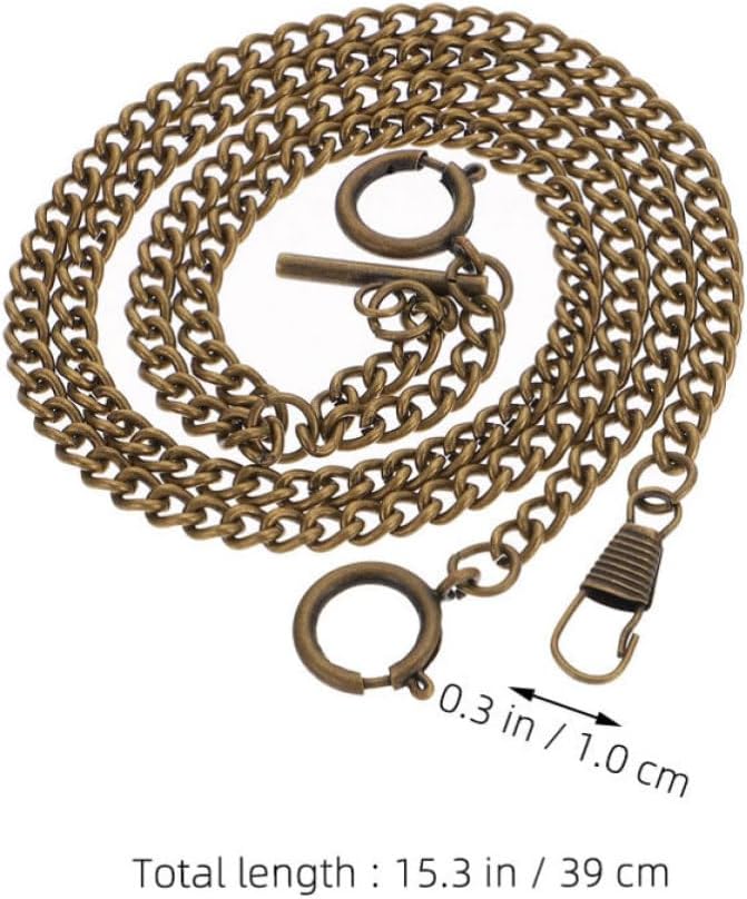 Pocket Watch Chains Versatile Use Classic Vintage Style and 2pcs Metal Featuring Secure Circular Connector Sturdy Golden Hanging Chains for Daily Wear and Weddings for Gentlemen