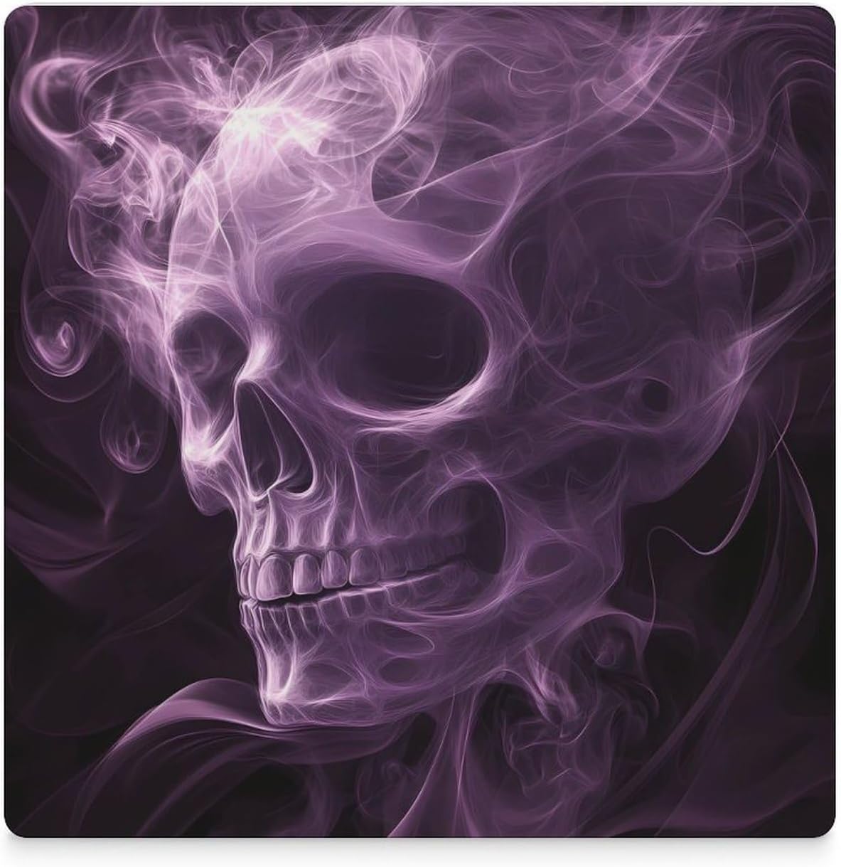 Smoke Skull Ceramic Coasters Square Drinks Coaster Coffee Table Decor Table Coaster for Home Bar