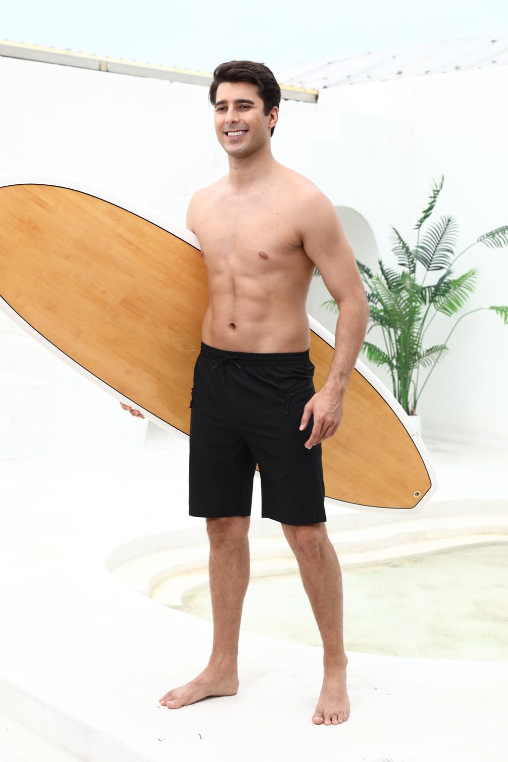 Tansozer Badehose Herren Schnelltrocknend Badeshorts Boardshorts Schwimmhose mit Mesh-Futter und Reißverschlusstasche