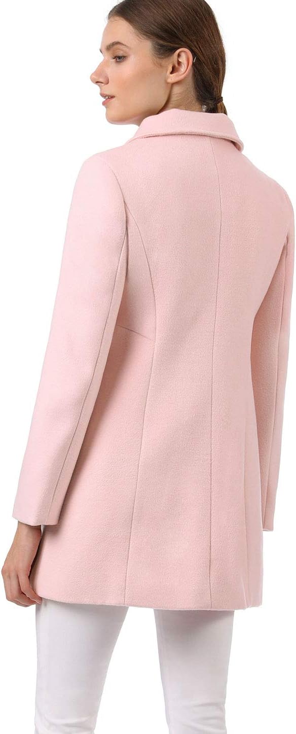 Allegra K Women's Peter Pan Collar Double Breasted Winter Long Trench Pea Coat - Image 5