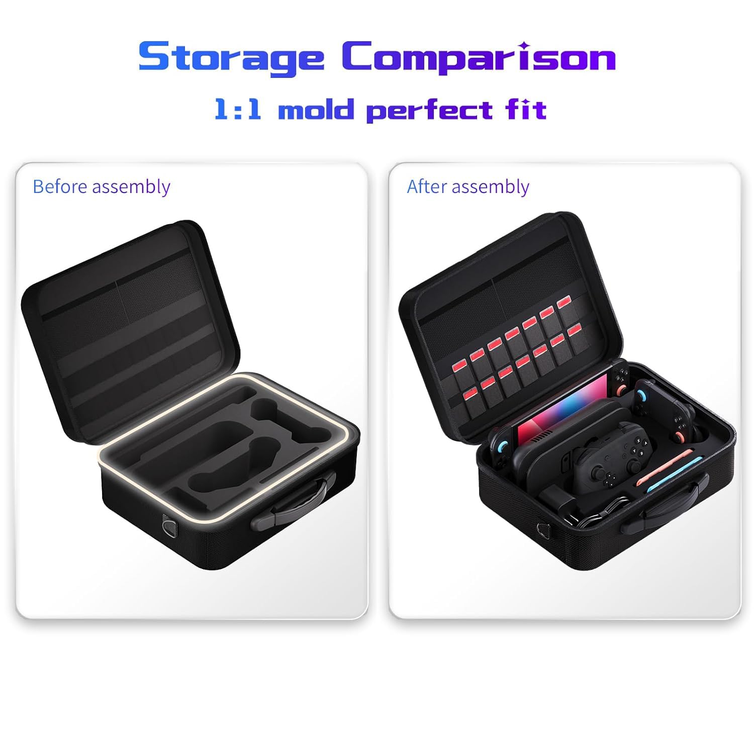 Gaekol Switch 2 Custodia per Nintendo Switch 2 (2025), custodia rigida portatile con protezione completa, custodia da viaggio con 18 slot per schede di gioco, borsa da trasporto impermeabile per