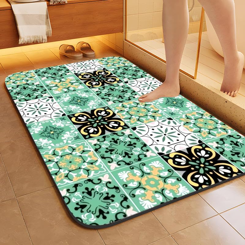 Image of SKVM Water Absorbent mat for Bathroom Kitchen Floor Door Entrance Anti Slip Floor Foot Anti Skid Bathroom Shower mat (Design 24)