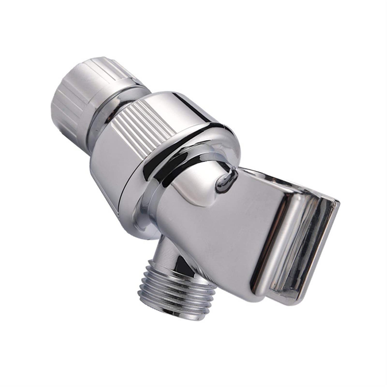 Soporte de Cabezal de Ducha Totalmente metálico para duchas de Mano, Brazo de Ducha Ajustable en Cromo Pulido con Gancho de Pared Universal.