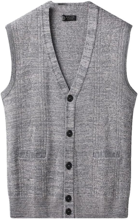 Men's Knitted Sweater Vest Spring Autumn Casual Sleeveless V-Neck Pullover Lightweight Vest