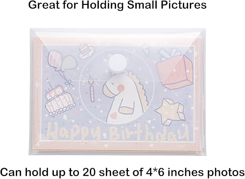 Miniatura 6 de Sobres de plástico 4x6 con cierre de gancho y cierre de cupón de recibos de almacenamiento de 40 unidades