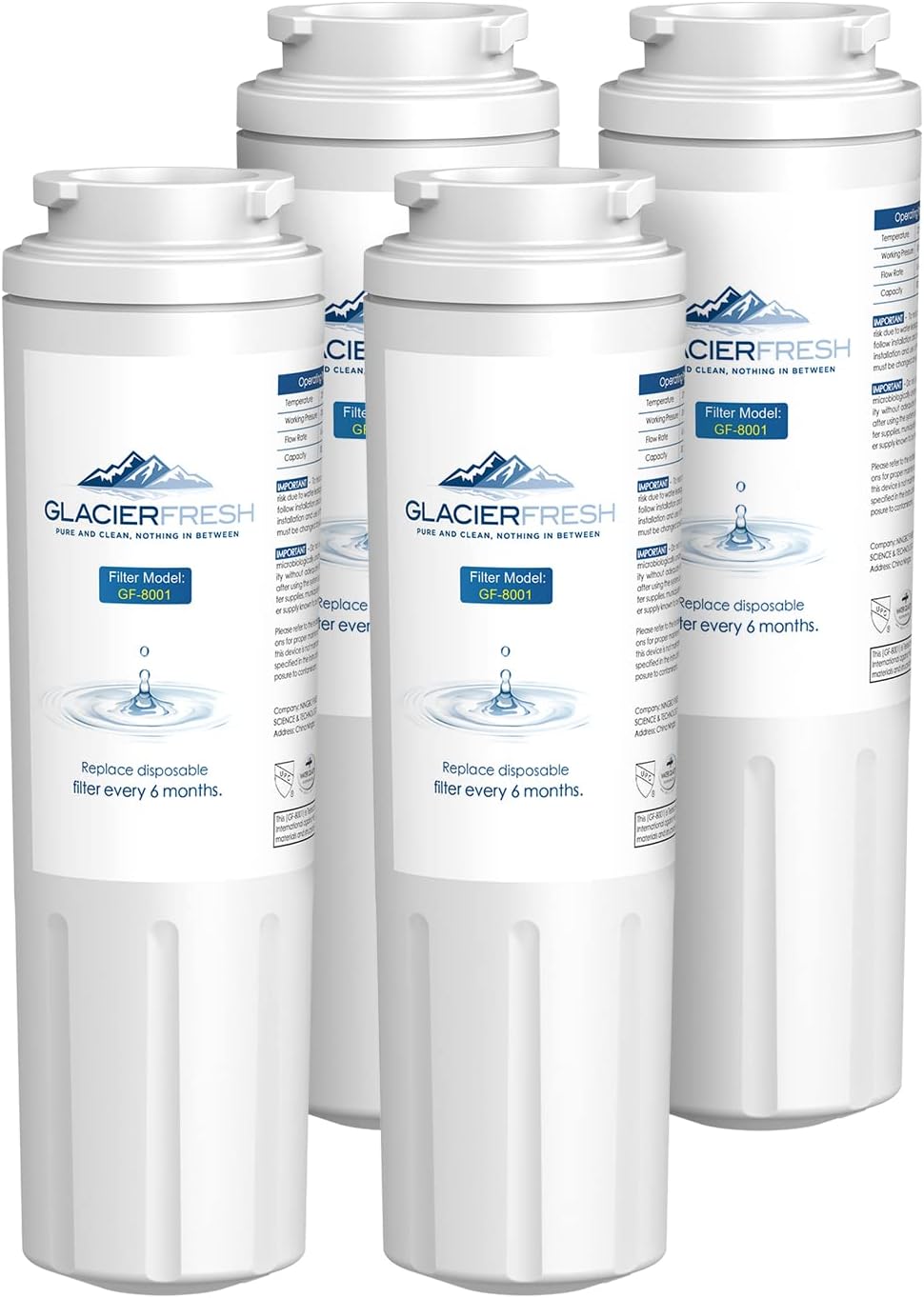 4 X UKF8001 Fridge Water Filter, Compatible W/ Maytag UKF8001
