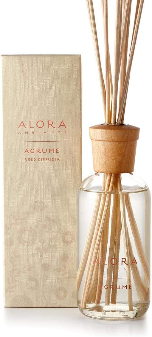 Agrume 8 oz Reed Diffuser | Long-Lasting & Refreshing Citrus Fragrance | Beautifully Designed for Any Space