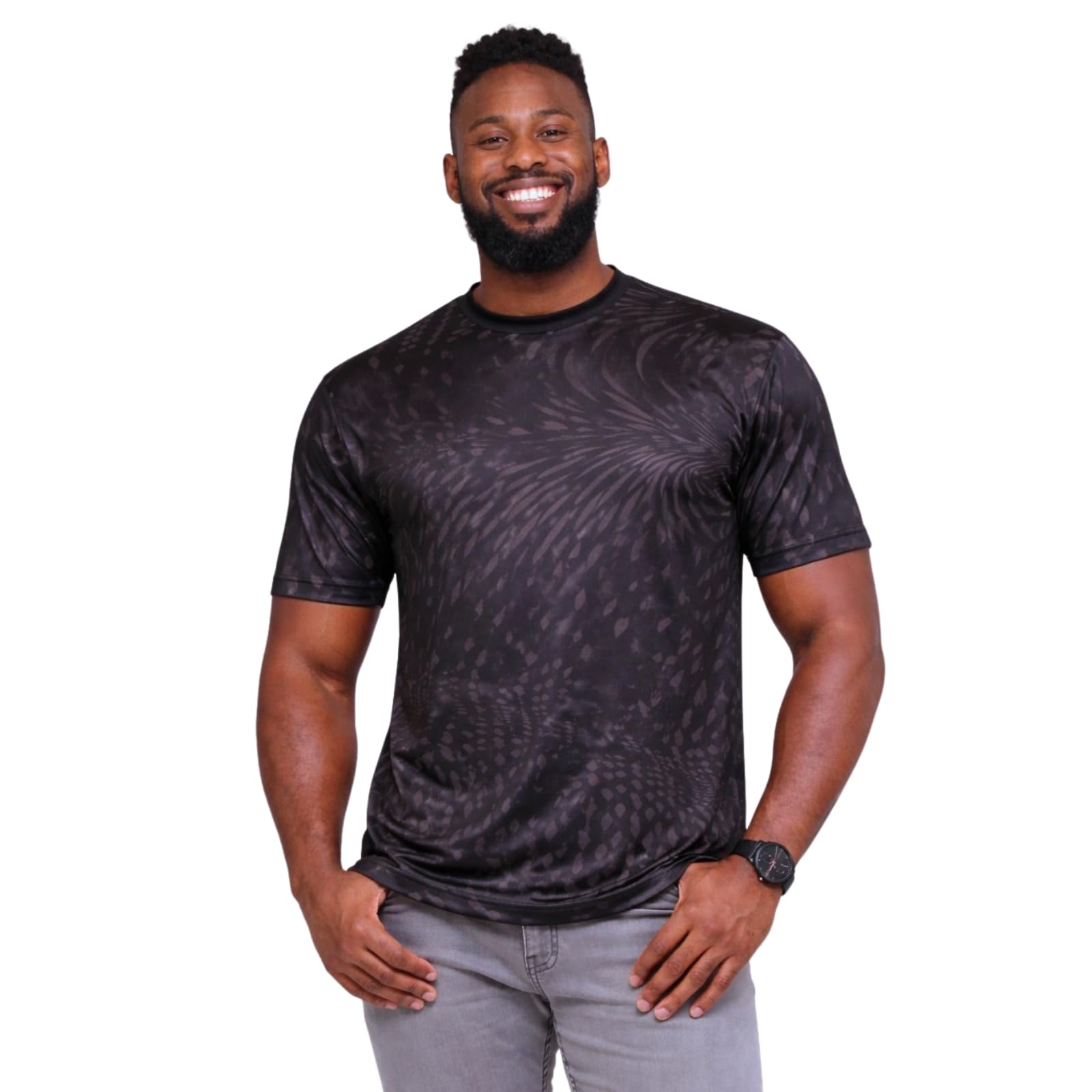 KAM AP003 - Camiseta de manga corta con estampado gráfico y cuello redondo para hombre, talla grande 2XL-8XL