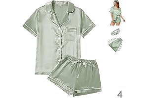 Cozy Nights with Our 4-Piece Satin Silky Pajama Sets: Lingerie & Sleepwear Serenity