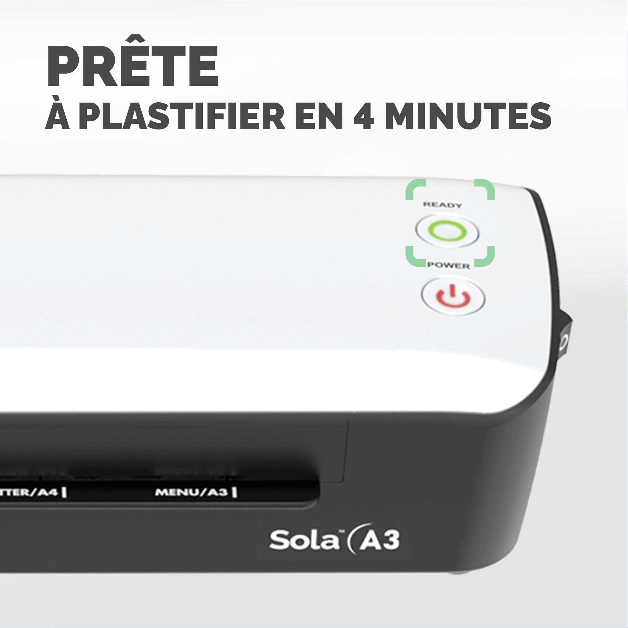 Fellowes Plastifieuse Sola A3, 125 Microns, Fonctions Anti-Bourrage Et Arrêt Automatique, Pour Pochettes De 80-125 Microns + Fellowes pochettes de plastification A4, finition brillante, 120 pochettes