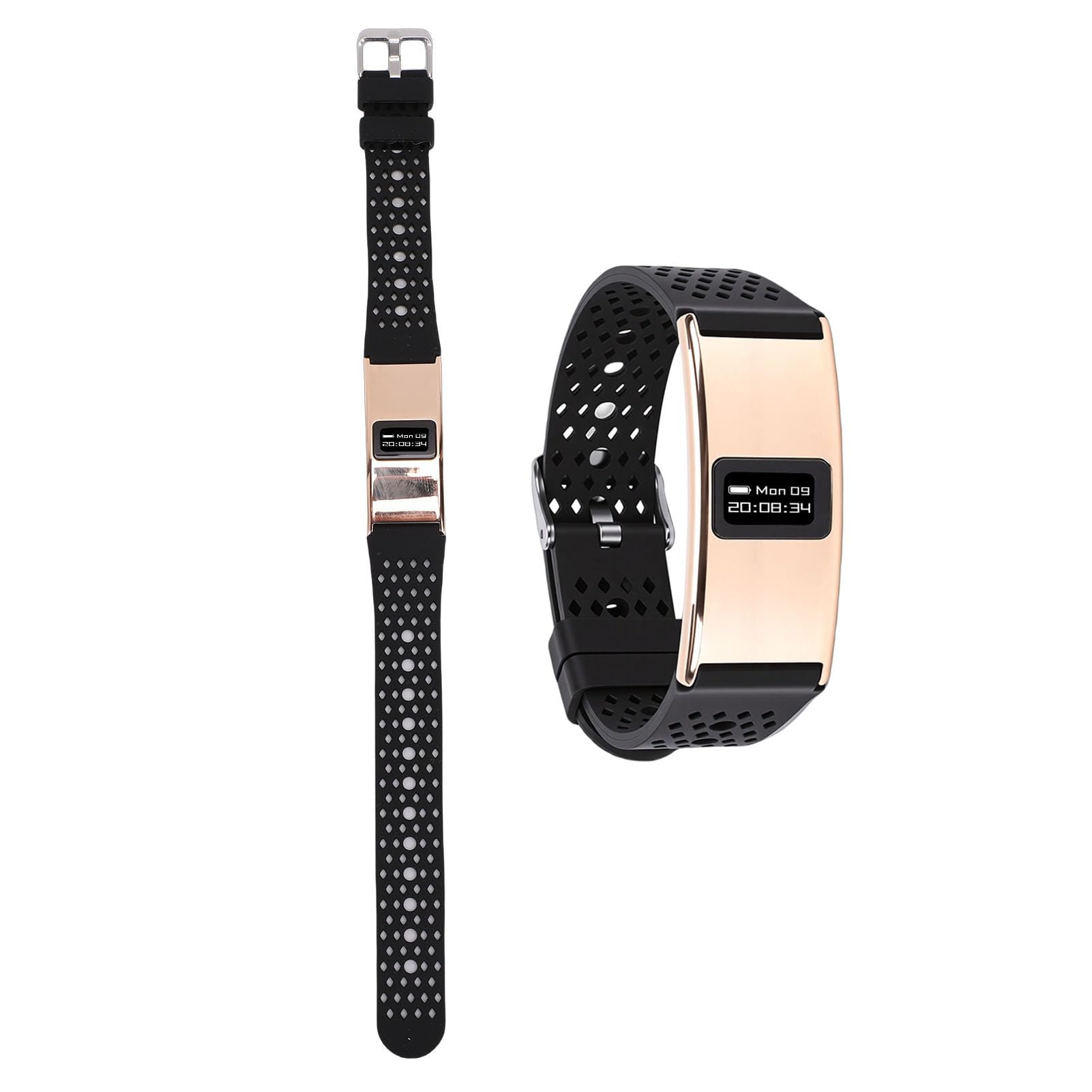 SUNGOOYUE Pulsera Inteligente, Monitor de Ritmo Cardíaco y Sueño con Monitor de Ciclo Menstrual, Contador de Calorías por Pasos, 10 Modos Deportivos, IPX8 a Prueba de Agua, Bluetooth 5.3, (Gold)