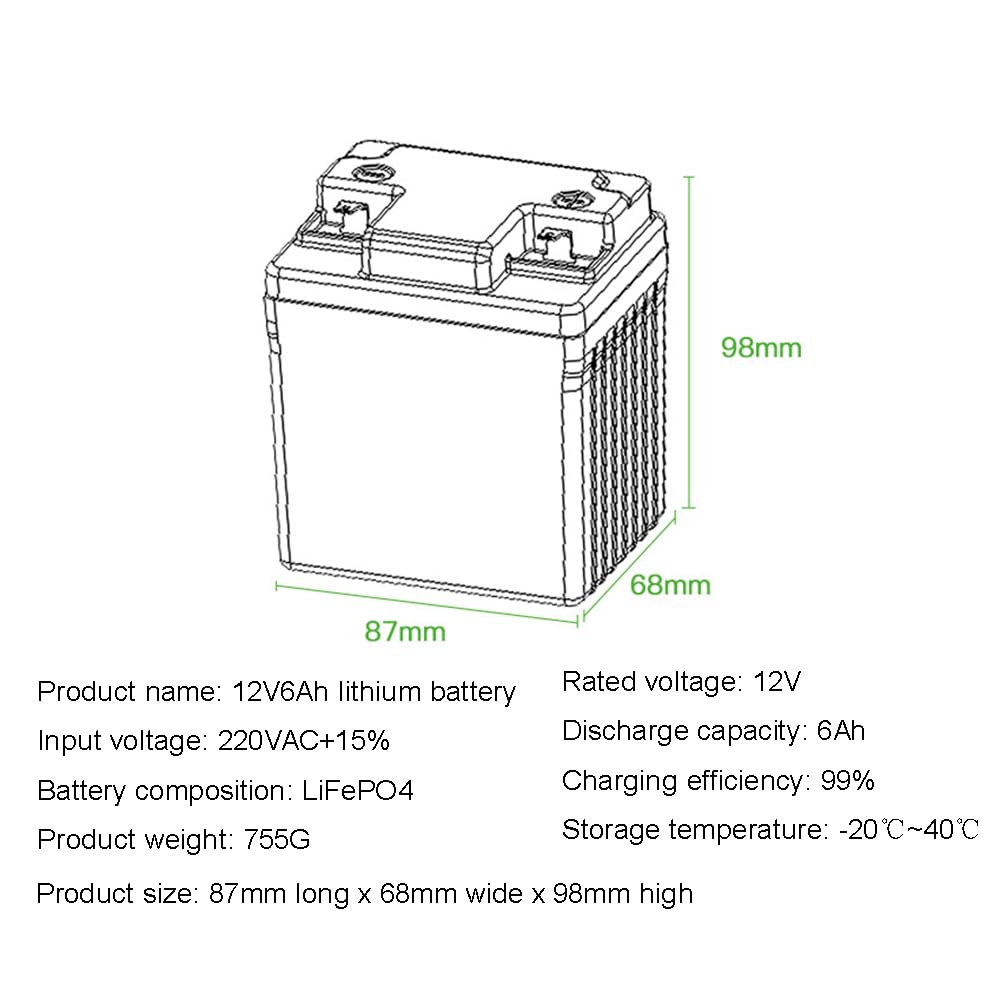 Akumulator litowo-żelazowo-fosforanowy 12 V 6 Ah LiFePO4 Akumulator litowo-jonowy 12 V do oświetlenia ulicznego zasilanego energią słoneczną, zabawek elektrycznych