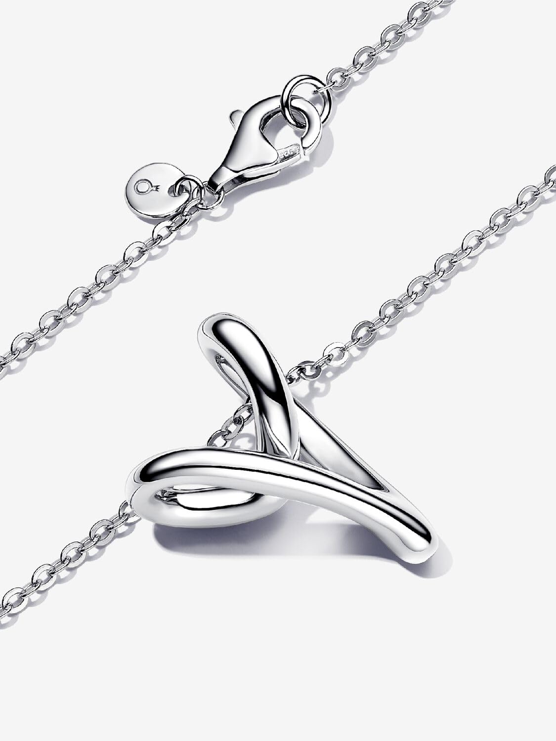 PANDORA Essence Organisch Geformtes Herz Anhänger-Halskette aus Sterling Silber, Größe 70cm, 393272C00-70
