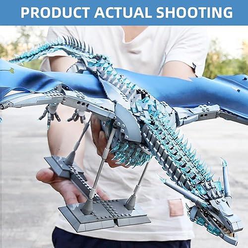 Miniatura 7 de Goirzi 1889 piezas de dragón de hielo con una figura, bloques de construcción, juguetes de rompecabezas, colección de modelos, creativo para niños y