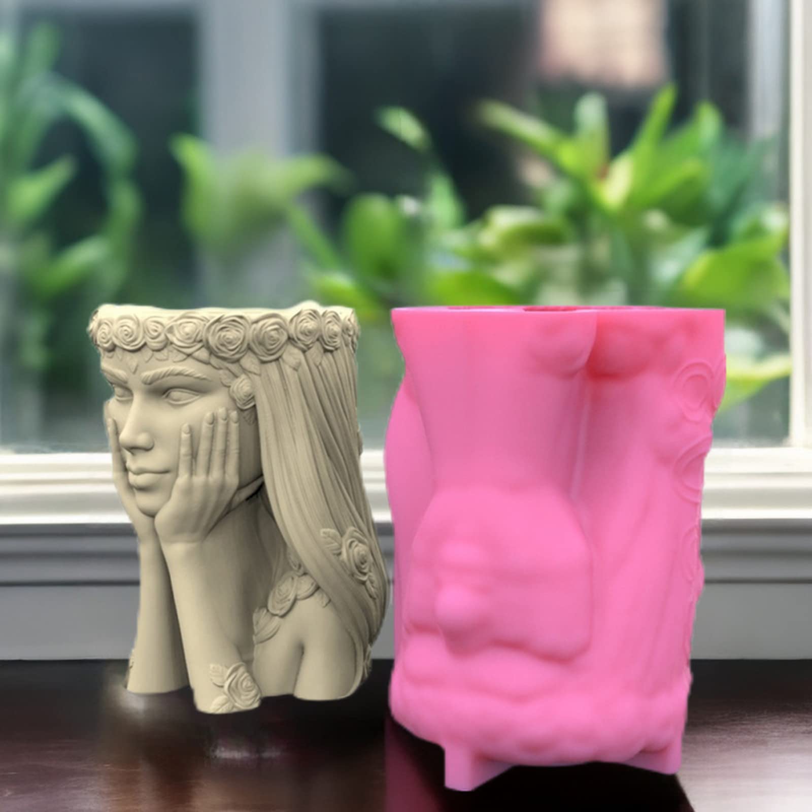 Stampo per vaso in silicone cemento della dea, vaso per piante