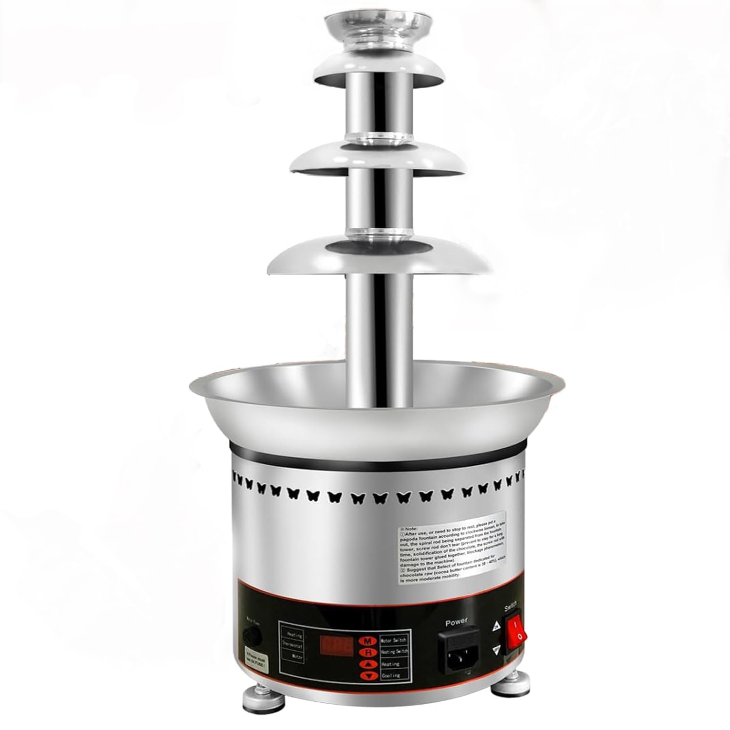 Large Capacity Chocolate Fountain Machine,7tiers Chocolate Waterfall Fountain,Digital Display,10~12h Continuous Working Ability,For Weddings,Parties,5tiers