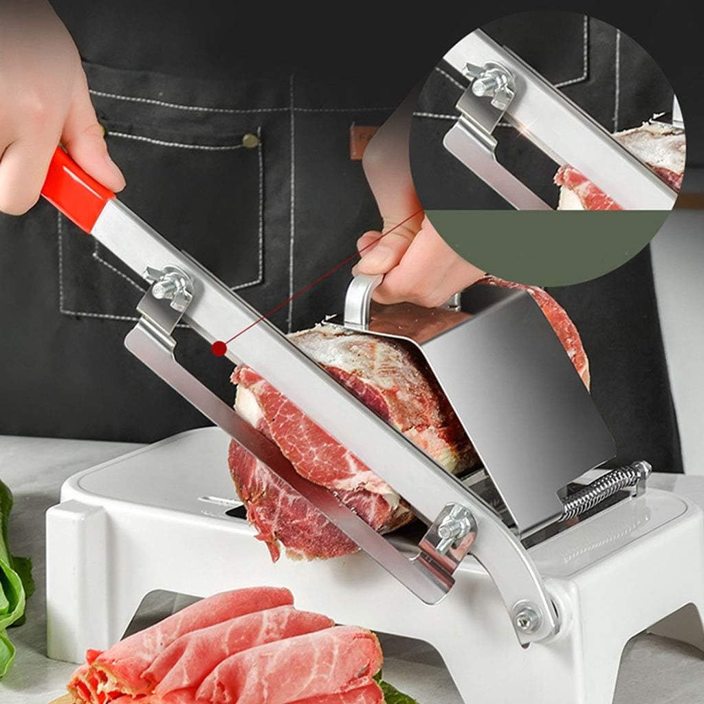 Manual Meat Slicer, Stainless Steel, Adjustable 0.25-25mm Thickness, Easy to Clean, Labor-Saving, For Home Use