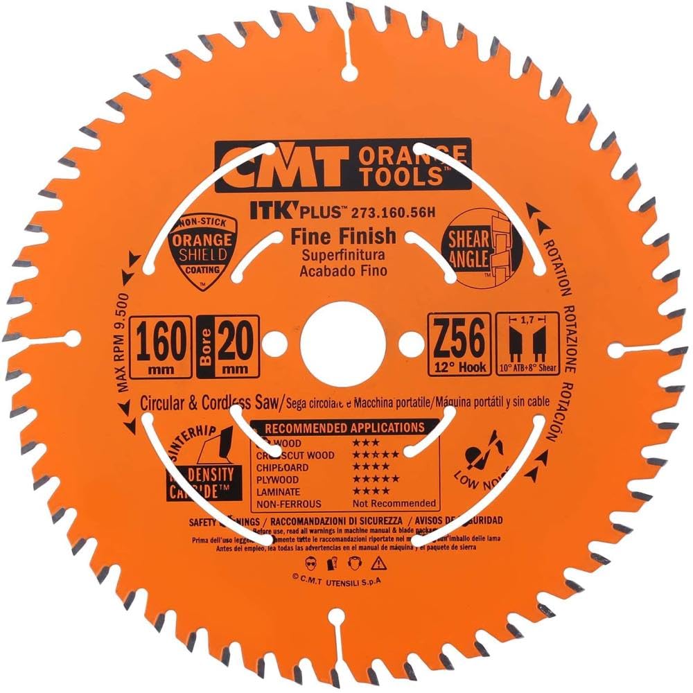 CMT ORANGE TOOLS 273.160.56H ITK Plus FINE Finish Saw Blade HW 160X1.81.2X2016 Z=56 A product thumbnail 2