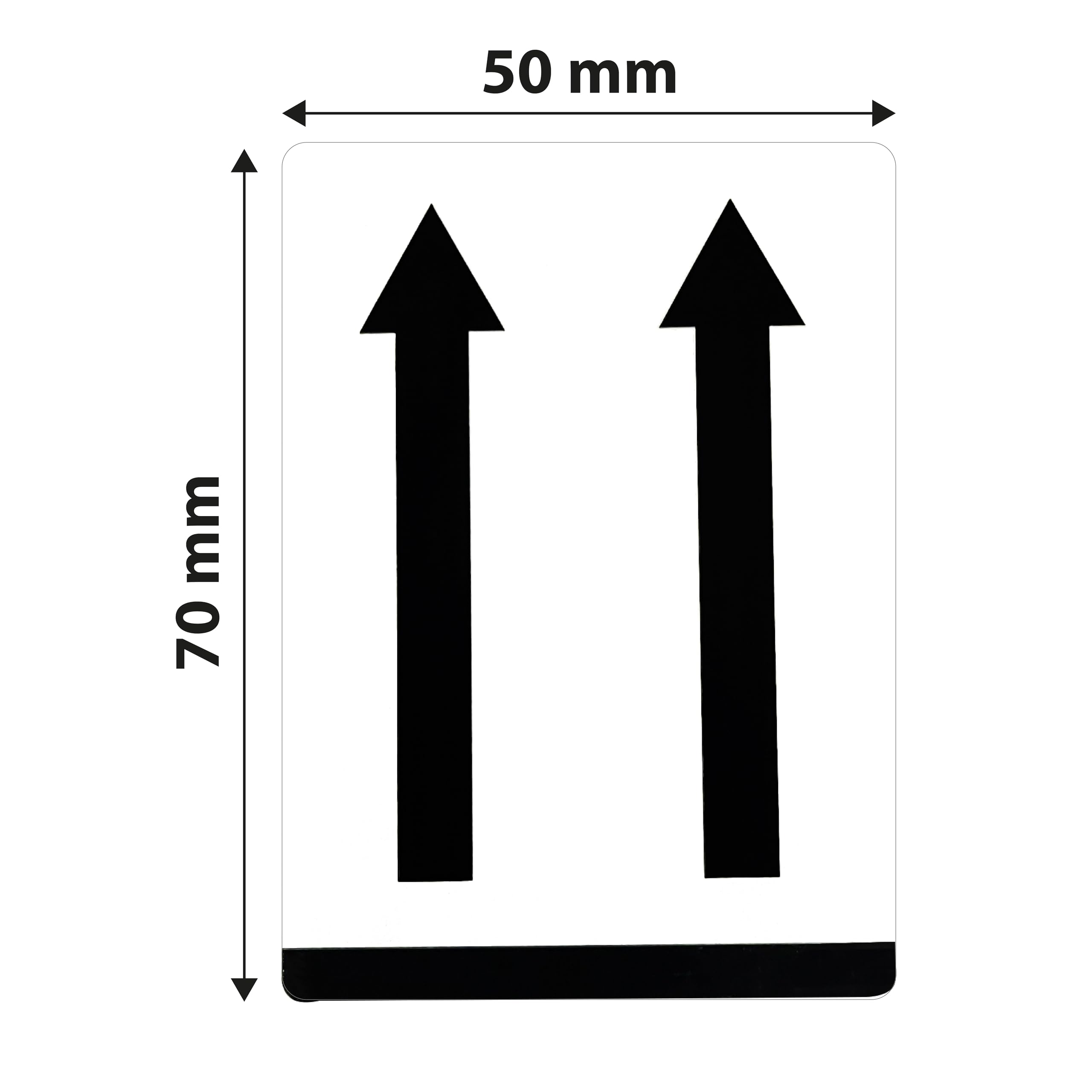 Lot de 2000 étiquettes d'avertissement en rouleau - 50 x 70 mm - Double flèches - Côté vers le haut - Symbole de flèches - Utilisable pour l'expédition