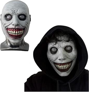 Horror Halloween Mask, Scary Masquerade Mask, Smiling Demon Clown Cosplay