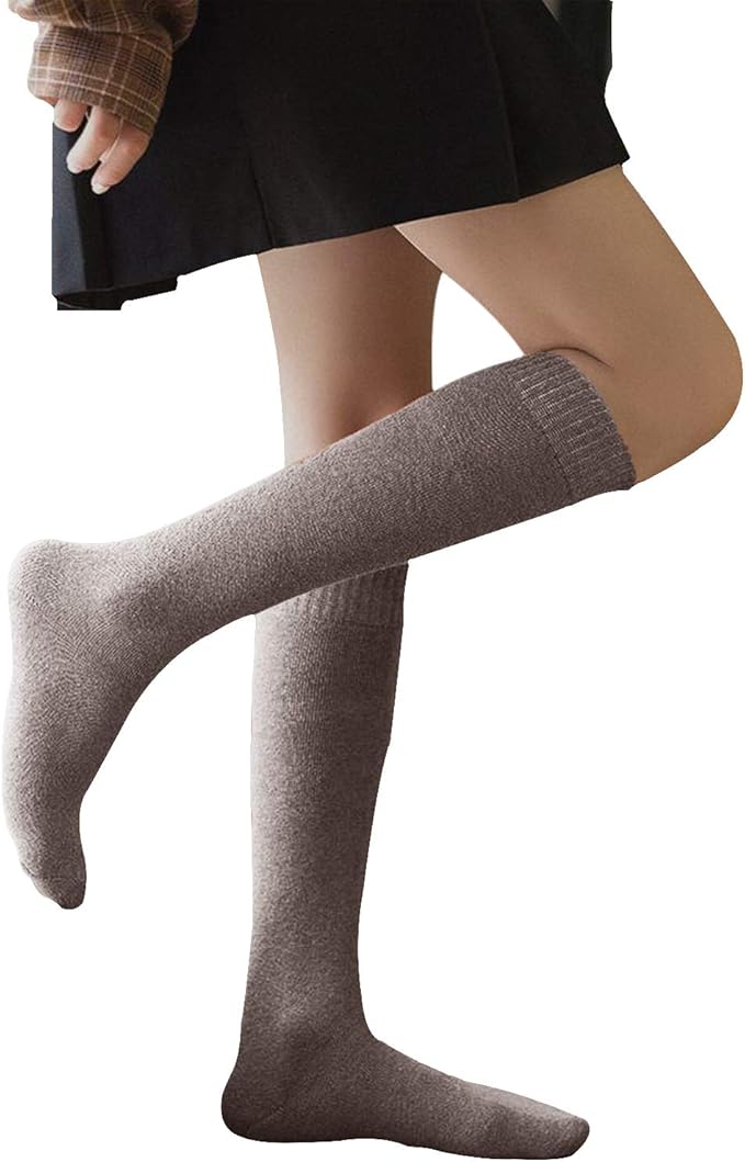 Amazon レディースソックス コットン靴下 防寒あったか靴下 秋冬 艶消しリブ編み ストッキング 極厚 ニーハイストッキング 蓄熱保温 着圧ストッキング 脚のむくみを軽減 冷え取り 寒さ対策 ストッキング 通販