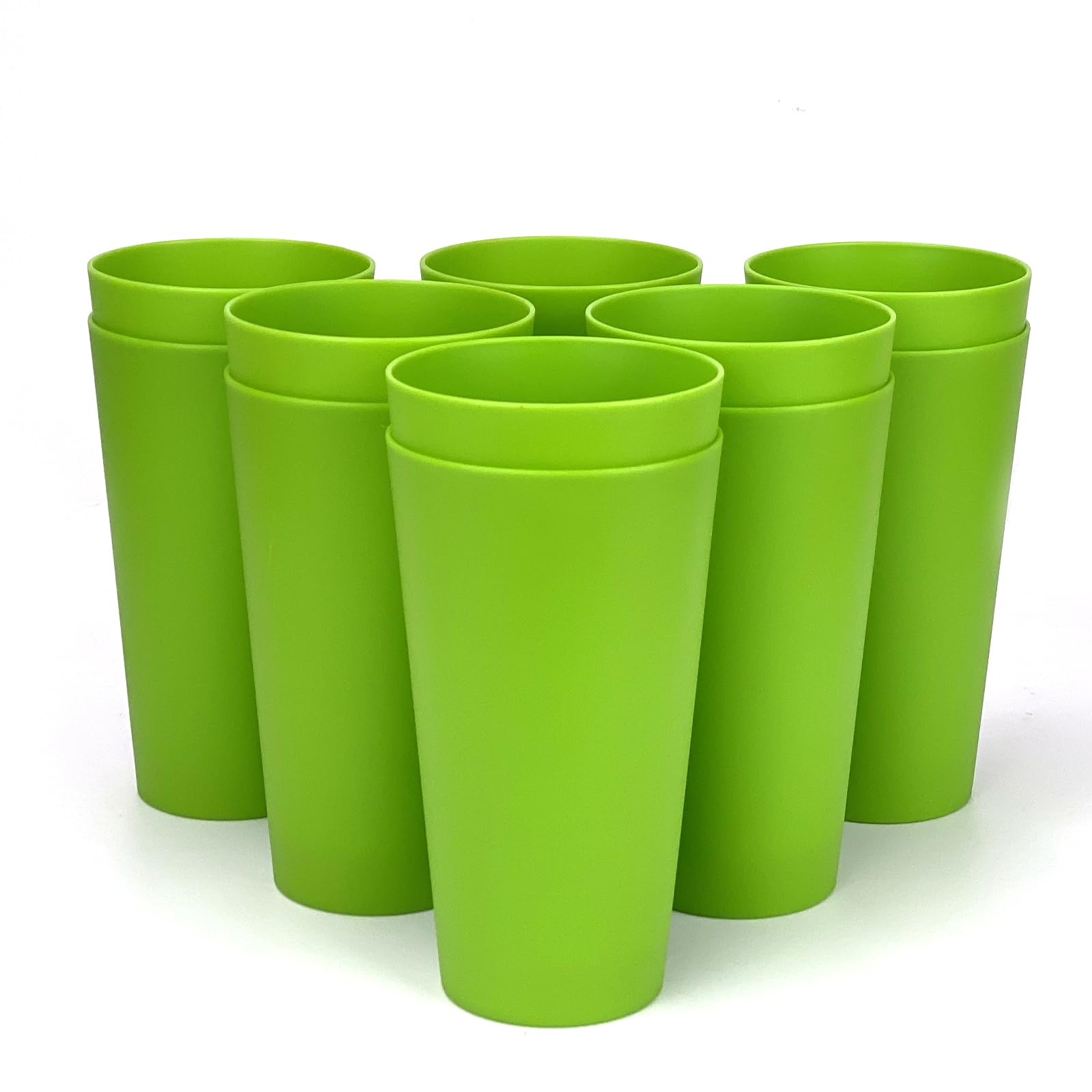 Yalin Bicchieri di plastica da 907,2 g, bicchieri grandi, bicchieri per feste, bicchieri da tè freddo, infrangibili, lavabili in lavastoviglie, senza BPA, set da 12 (verde)