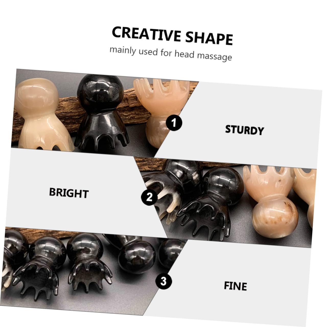 FRCOLOR 2 Stk Octopus Massagekamm Haarmassagegerät Kopfhautmassagegerät Reise Haarkamm Haarkamm-reinigungswerkzeug Werkzeug Zum Muskelkratzen Haare Auslösen Hornkamm Black Hornverbrauch